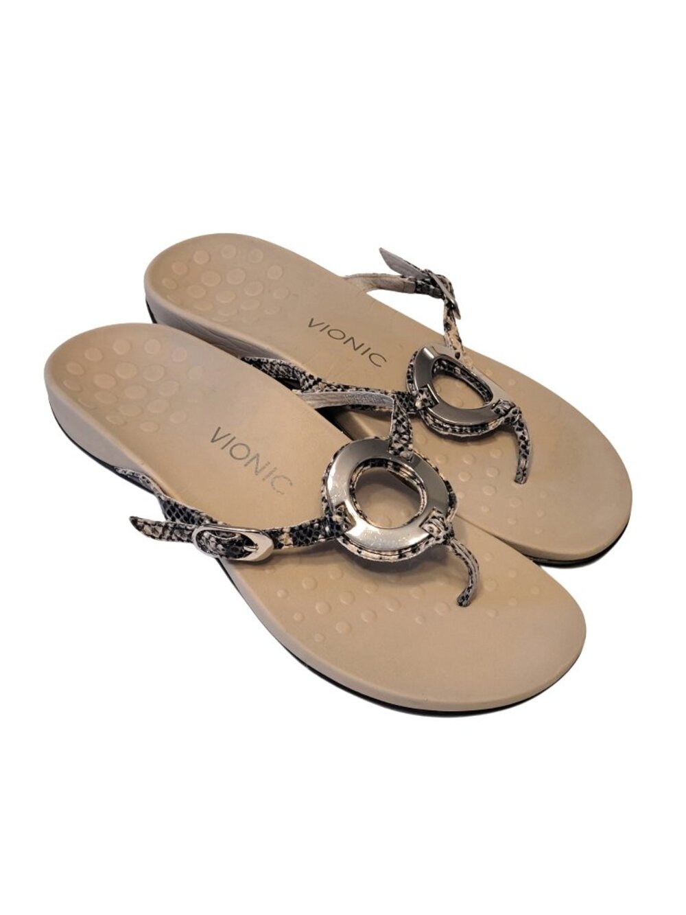 Vionic Karina Snake Print Thong Sandals